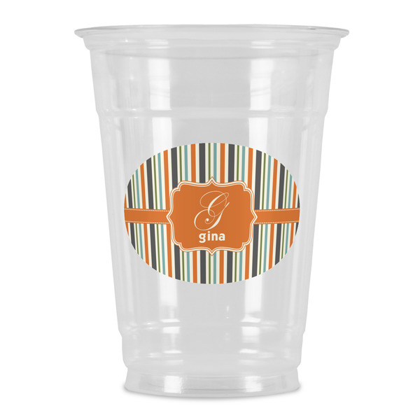 Custom Orange & Blue Stripes Party Cups - 16oz (Personalized)