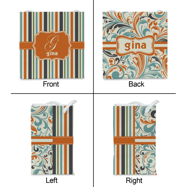 Orange & Blue Stripes Party Favor Gift Bag - Gloss - Approval