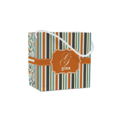 Orange & Blue Stripes Party Favor Gift Bags (Personalized)