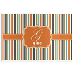 Orange & Blue Stripes Disposable Paper Placemats (Personalized)
