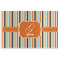 Orange & Blue Stripes Disposable Paper Placemat - Front View