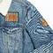 Orange & Blue Stripes Patches Lifestyle Jean Jacket Detail