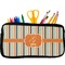 Orange & Blue Stripes Pencil / School Supplies Bags - Small