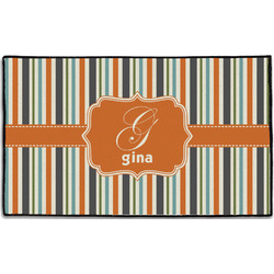 Orange & Blue Stripes Door Mat - 60"x36" (Personalized)