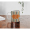 Orange & Blue Stripes Personalized Coffee Mug - Lifestyle