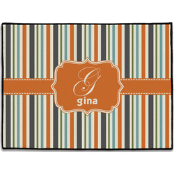 Orange & Blue Stripes Door Mat - 24"x18" (Personalized)