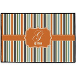 Orange & Blue Stripes Door Mat - 36"x24" (Personalized)