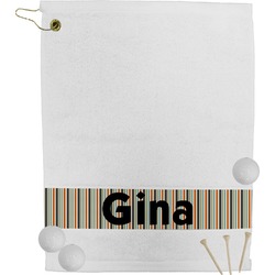Orange & Blue Stripes Golf Bag Towel (Personalized)