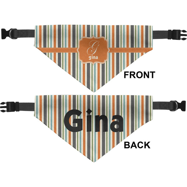 Orange & Blue Stripes Pet Bandana Approval
