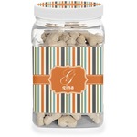 Orange & Blue Stripes Dog Treat Jar (Personalized)