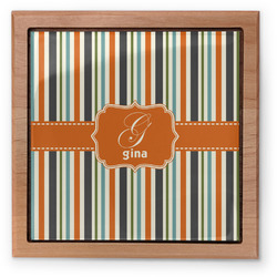 Orange & Blue Stripes Pet Urn w/ Name and Initial