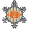 Orange & Blue Stripes Vintage Snowflake Ornament (Personalized)