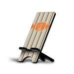 Orange & Blue Stripes Cell Phone Stand (Personalized)