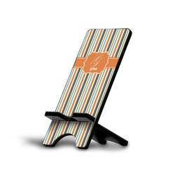 Orange & Blue Stripes Cell Phone Stand (Personalized)