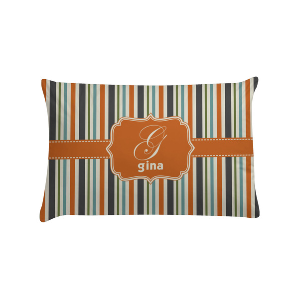 Custom Orange & Blue Stripes Pillow Case - Standard (Personalized)