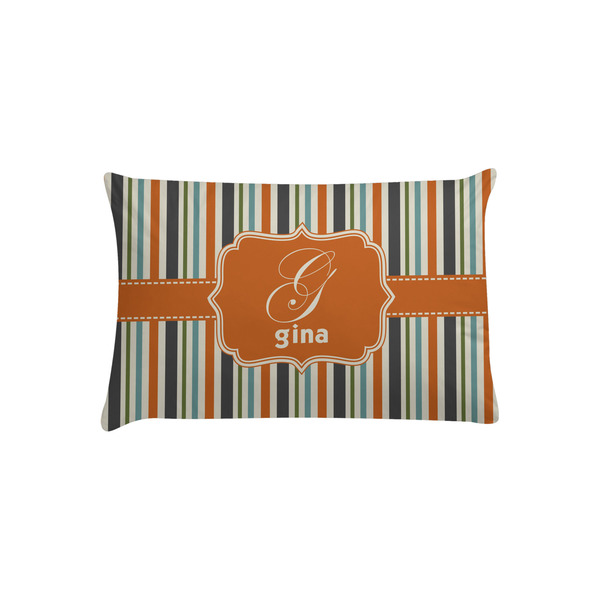 Custom Orange & Blue Stripes Pillow Case - Toddler (Personalized)