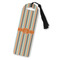 Orange & Blue Stripes Plastic Bookmarks - Front