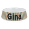 Orange & Blue Stripes Plastic Dog Bowl - Large (Personalized)
