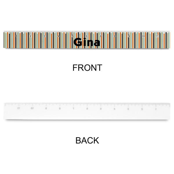 Orange & Blue Stripes Plastic Ruler - 12" - APPROVAL