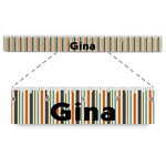 Orange & Blue Stripes Plastic Ruler - 12" (Personalized)