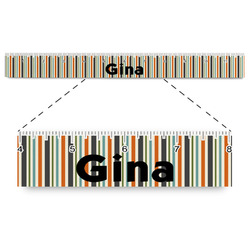 Orange & Blue Stripes Plastic Ruler - 12" (Personalized)