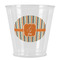 Orange & Blue Stripes Plastic Shot Glass (Personalized)