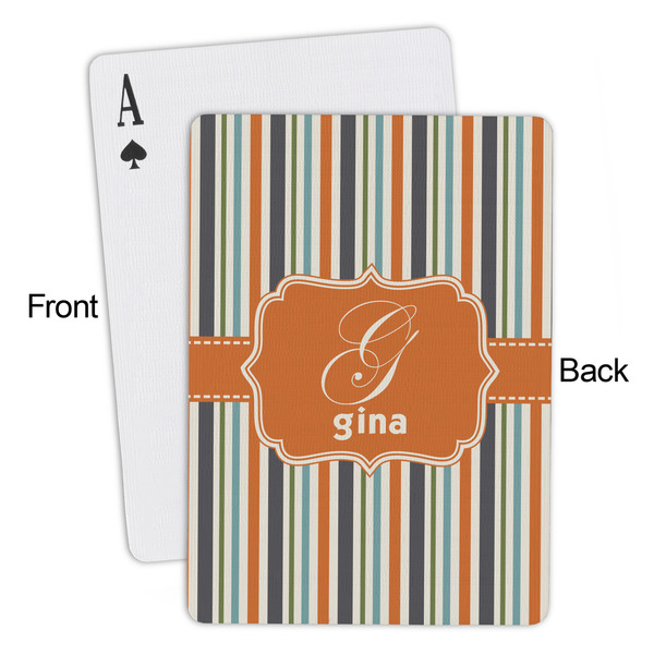 Orange & Blue Stripes Playing Cards - Approval