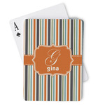 Orange & Blue Stripes Playing Cards (Personalized)