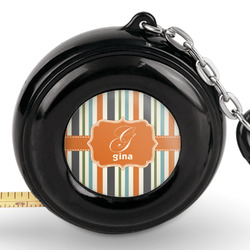 Orange & Blue Stripes Pocket Tape Measure - 6 Ft w/ Carabiner Clip (Personalized)