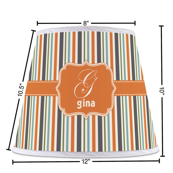 Orange & Blue Stripes Poly Film Empire Lampshade - Dimensions