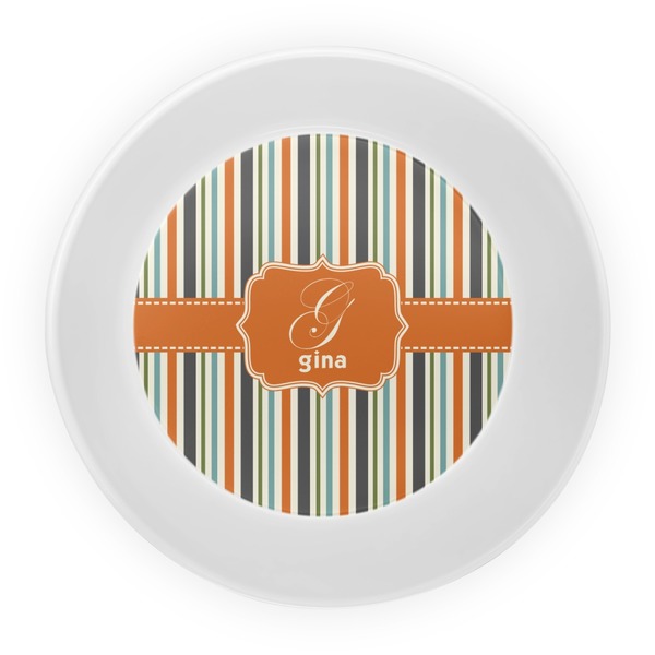 Orange & Blue Stripes Melamine Bowl - Center