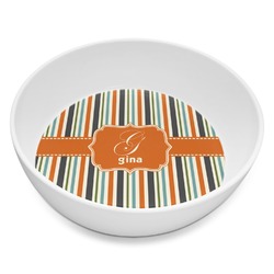 Orange & Blue Stripes Melamine Bowl - 8 oz (Personalized)