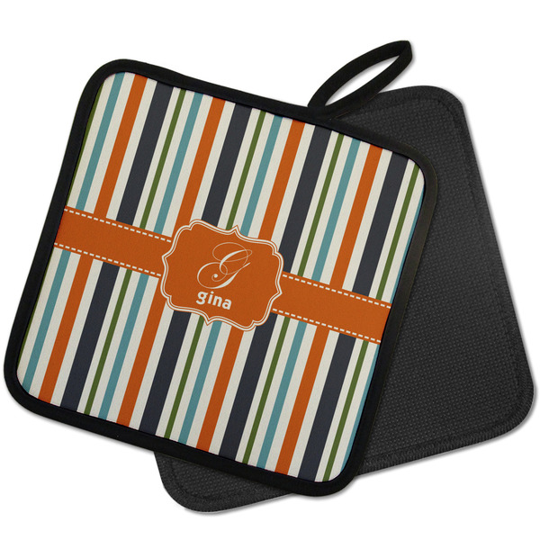 Orange & Blue Stripes Pot Holders - PARENT MAIN