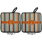 Orange & Blue Stripes Pot Holders - Set of 2 APPROVAL