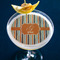 Orange & Blue Stripes Printed Drink Topper - Large - In Context