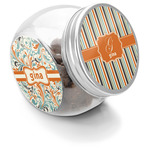 Orange & Blue Stripes Puppy Treat Jar (Personalized)