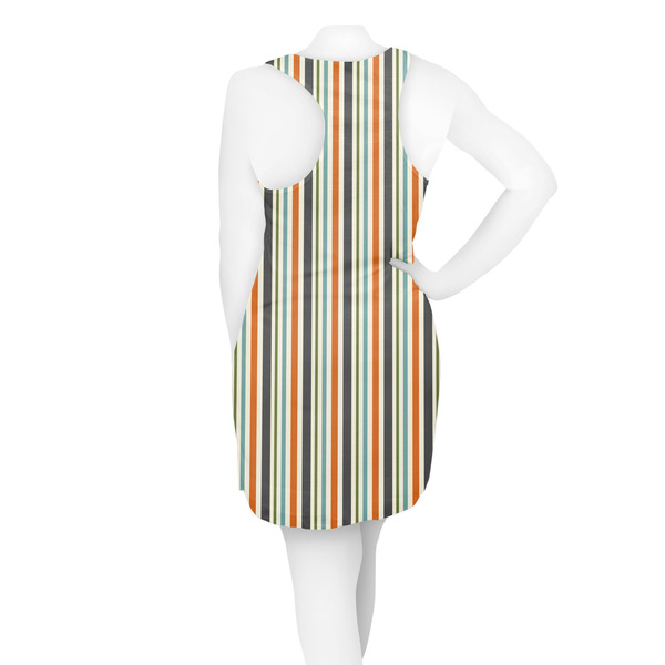 Orange & Blue Stripes Racerback Dress - On Model - Back