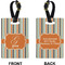 Orange & Blue Stripes Rectangle Luggage Tag (Front + Back)