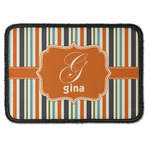Orange & Blue Stripes Iron On Rectangle Patch w/ Name and Initial