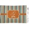 Orange & Blue Stripes Rectangular Glass Appetizer / Dessert Plate - Single or Set (Personalized)