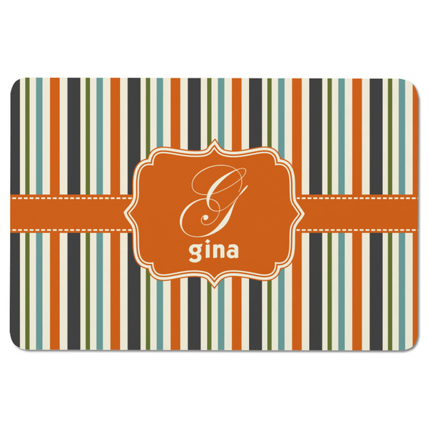 Orange & Blue Stripes Rectangular Fridge Magnet - FRONT