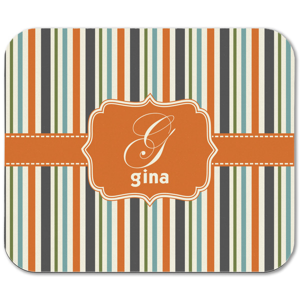 Orange & Blue Stripes Rectangular Mouse Pad - APPROVAL