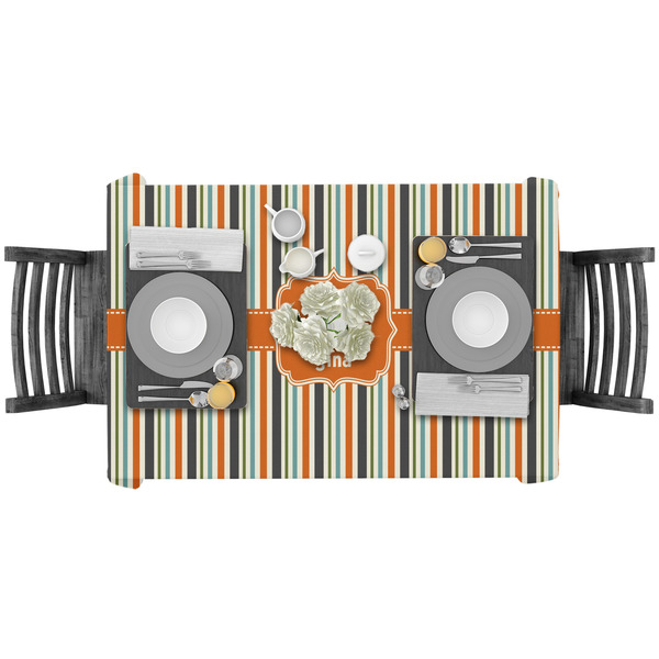 Orange & Blue Stripes Rectangular Tablecloths - LIFESTYLE