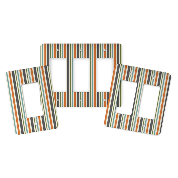 Orange & Blue Stripes Rocker Light Switch Covers - Parent - ALL VARIATIONS