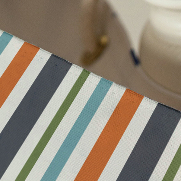 Orange & Blue Stripes Large Rope Tote - Close Up View