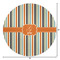 Orange & Blue Stripes Round Area Rug - Size