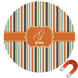 Orange & Blue Stripes Car Magnet (Personalized)