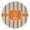 Orange & Blue Stripes Round Decal - XLarge (Personalized)