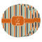 Orange & Blue Stripes Round Fridge Magnet - THREE