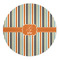Orange & Blue Stripes 5' Round Indoor Area Rug (Personalized)